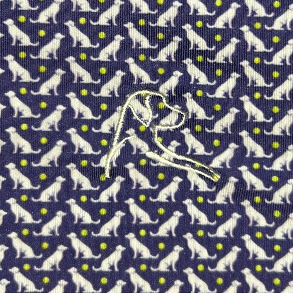 RHOBACK Mens Polo Shirt sz L Blue w/Dog & Ball Print Performance Golf PP0024E - Picture 6 of 9